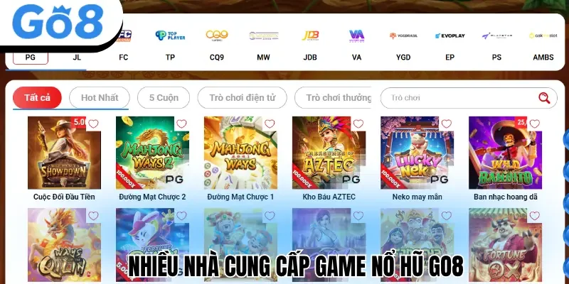Các loại game Nổ Hũ Go8 phổ biến hiện nay
